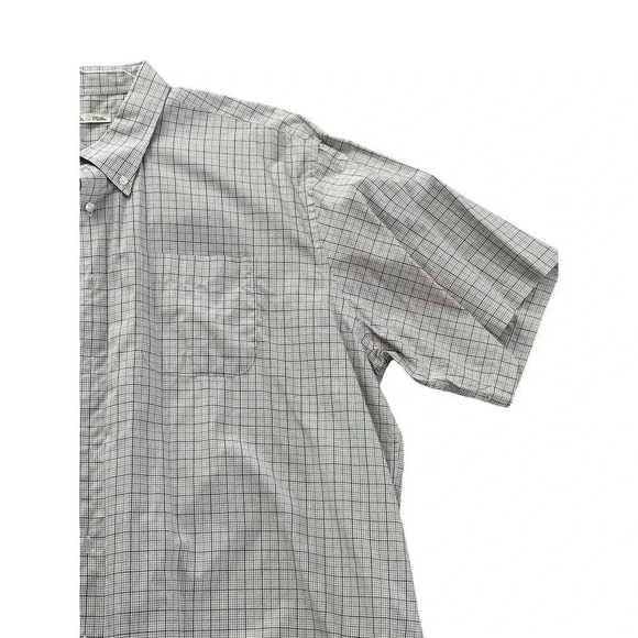 Peter Millar Cream Short Sleeve Button Down Classic Fit Plaid Shirt Size XXL - Picture 3 of 5